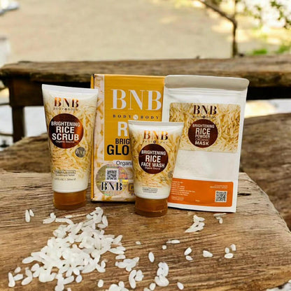 BNB Rice Brightening 5 in 1 Skincare Deal – Complete Glow & Protection Set