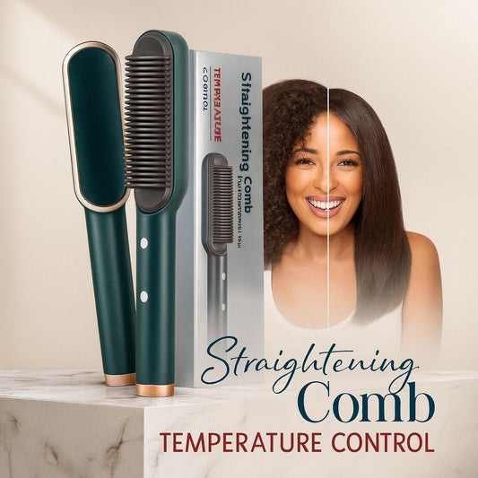 2-in-1 Hair Straightener Brush – Intelligent Temperature Control & Frizz-Free Styling