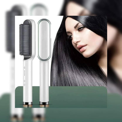 2-in-1 Hair Straightener Brush – Intelligent Temperature Control & Frizz-Free Styling