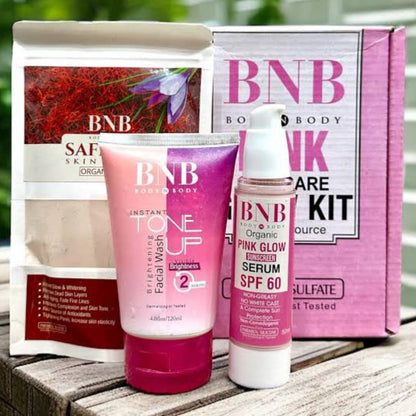 Rejuvenating Pink Glow Facial Kit – Nourishing Saffron Mask & SPF Protection Combo
