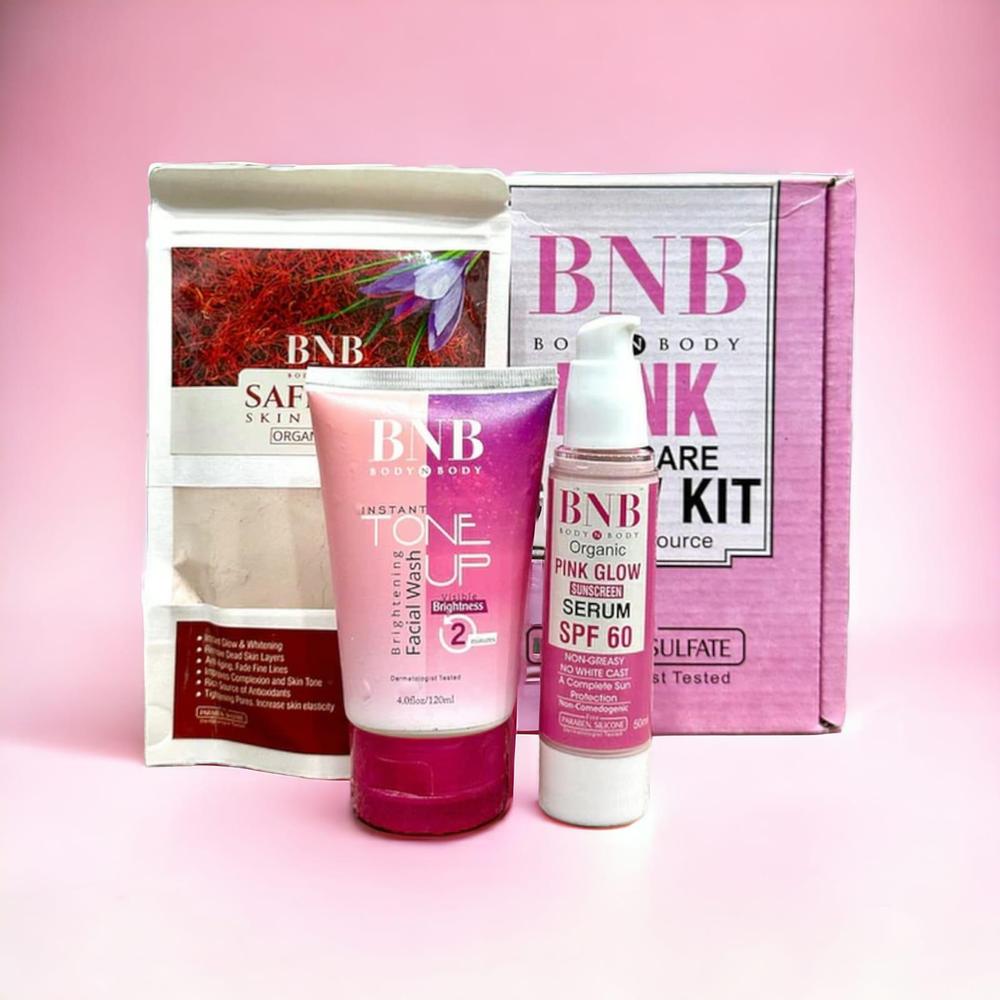 Rejuvenating Pink Glow Facial Kit – Nourishing Saffron Mask & SPF Protection Combo