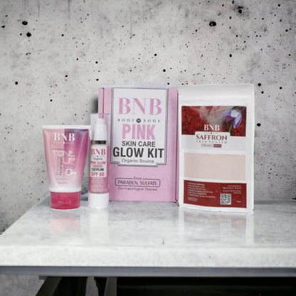 Rejuvenating Pink Glow Facial Kit – Nourishing Saffron Mask & SPF Protection Combo