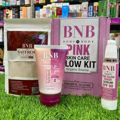 Rejuvenating Pink Glow Facial Kit – Nourishing Saffron Mask & SPF Protection Combo